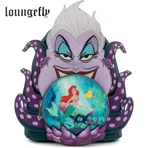 Loungefly Disney Villains Scene Ursula Crystal Ball Womens Double Strap Shoulder Bag Purse Mini Back