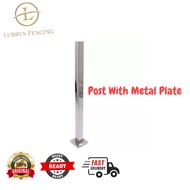 Ultragalvanised Round Post Pole With Metal Plate/Tiang Pagar BRC Jenis Base Plate