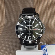 Casio MTP-VD01BL-1B Black Dial Analog Black Leather Quartz Men's Dress Watch
