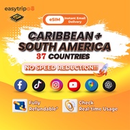 Easytripgo Caribbean Sea 37 Countries eSIM Unlimited Ultra 5G | 20-50GB 3-30Days | Instant Email Del