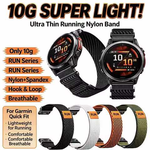 10G Super Light Nylon Spandex Watch Strap Hook&Loop Sport Band For Garmin Fenix 5 6 7 7Pro 8,Tactix