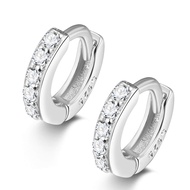 SILBERTALE Tiny Huggie Hoop Earrings 925 Sterling Silver CZ Cubic Zirconia 5mm Small Cartilage Huggi