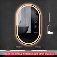 Intelligent Bathroom Mirror Elliptical Wall Mounted LED with Light Mirror for Makeup and Dressing Ba