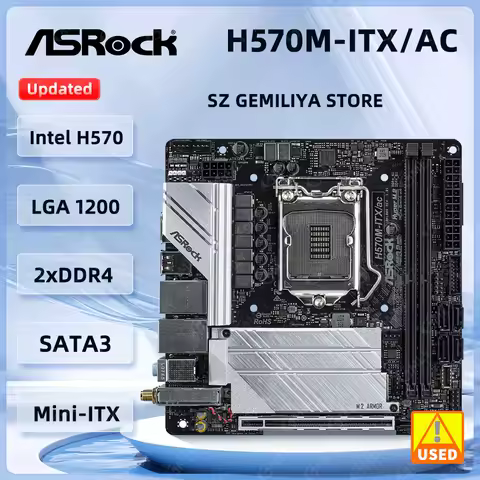 ASROCK H570M-ITX/AC Mini-ITX Motherboard Intel H570 LGA1200 DDR4 64GB NVMe SSD M.2 support i7-11700 
