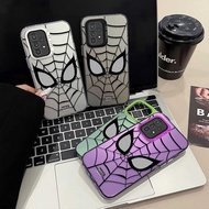 Casing For Samsung A32 4G Phone Case Luxury Plating Metal Button Spiderman Bumper Cover