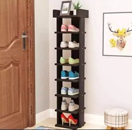 （訂貨價：$150）24cm超窄 單排鞋櫃 (四層|六層|八層) 鞋架 層架 Wood Shoe Rack*送貨加30元