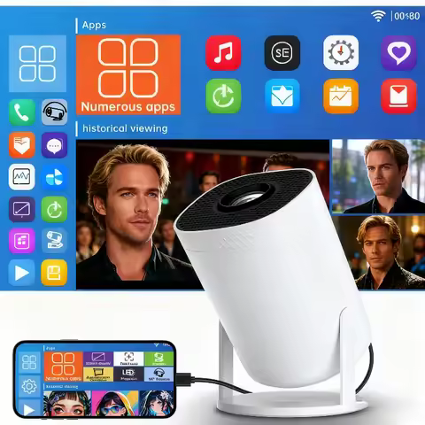 P30 Android 11 Smart Projector WiFi 6 4K 1080P Video Support 1280x720P Native Portable Home Entertai