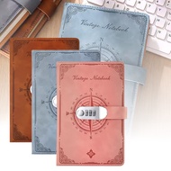 【Brighthor】A5 Retro Password Notebook With Lock Diary Book Student Notebook Vintage Notebook Sub-Pas