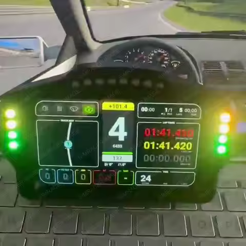 5-inch Multi-Function Simracing Dashboard Gear Display for SIMAGIC MOZA FANATEC Logitech Thrustmaste