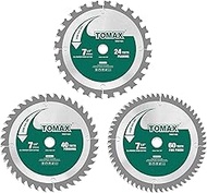 TOMAX 3-Pack Combo 7-1/4 Inch Circular Saw Blades with 5/8-Inch DMK, TCT ATB 24T Framing, 40T Crossc