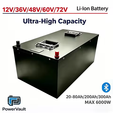 12V 36V 48V 60V 72V Ultra-High Capacity 20-80Ah 200Ah 300Ah 6000W Li-Ion Battery Golf Cart Solar Tri