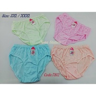 7812 PLUS SIZE 3XL Women Traditional Cotton Panties Underwear 2 Pcs
