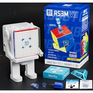 Moyu RS3M V5 2023 3x3 Magnetic Cube Dual Adjustment Robot Display Box 3x3 Speed Cube with Display St