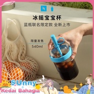 Today's Price Nespresso Ice Shake Baby Cup Transparent Portable Portable Cup Coffee Cup Blue Bottle 