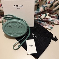 Celine 凱旋月餅包 圓餅包 小號 湖水綠 近新閒置品