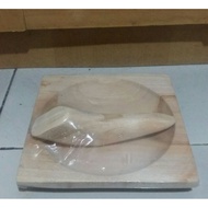 18 Cm Square Wooden Mortar and Pestle