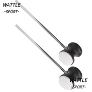 WATTLE ​2Pcs Drum Pedal Beater​, Double Sided ​Felt Head​ ​Bass Drum Beater​, ​Stainless Steel Shaft