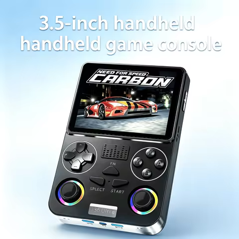 J36 Ultra Portable Handheld Game Console with 20000+ Built-in Games 3.5In Display RGB Joysticks and