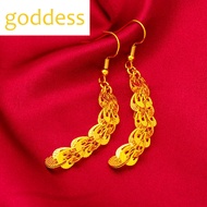 Saudi Gold 18k Pawnable Legit Peacock Earrings Tassel Phoenix Tail Women's Fashion Jewelry