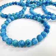 [Auspicious Crystal] Blue Apatite Crystal Lucky Bracelet Material Bead Design Spacer Beads