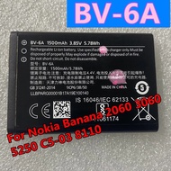 Nokia BV-6A battery for 4G Spec Nokia Banana 2060 8110 2720 flip 3060 5250 C5-03 1500mAh Bateri Bate