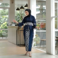 COUPLE TENUN PASANGAN KEBAYA HANA BLUE NAVY - KEBAYA WISUDA - KEBAYA