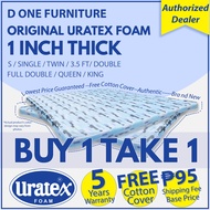 Original URATEX 1 Inch W Cotton Cover [Buy 1, Take 1] - COD is available -  (S / Single / Double / Full Double / Queen / King) - 30x75 - 36x75 - 48x75 - 54x75 - 60x75 - 72x75 - Foam on Sale / Mattress /  Store / Uratex Bed Foam / uratex foam queen size