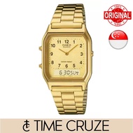 [Time Cruze] Casio AQ-230 AQ-230 Gold Tone Stainless Steel Analog Men Watch AQ-230GA-9B AQ230GA-9B A