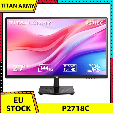 TITAN ARMY P2718C Gaming Monitor, 27 inch 16:9 1920*1080 IPS Screen, 144Hz, HDR10, Adaptive Sync, Lo