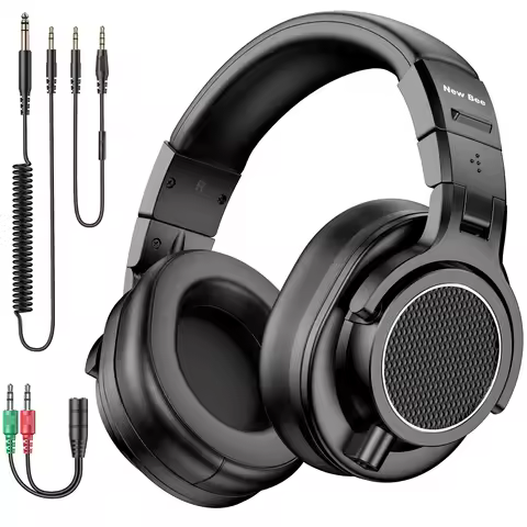 New Bee Wired Hi-Res Studio Headphone Monitor Music Professional Studio Pro 50 DJ Headphones With Mi