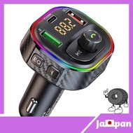 【 Direct from Japan】FM transmitter Bluetooth 5.1 Ninonly car charger QC3.0 fast charging 2USB ports FM transmitter voltage measurement music playback - Charger hands-free calling 7 colors conversion light 12-24V car adaptable