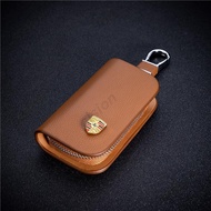 Leather Remote Smart Car Key Case Cover Holder Storage Bag Wallet Pouch for Porsche Macan Panamera B