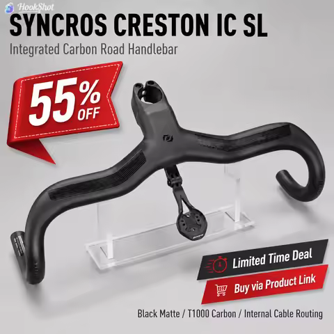 Sy Creston IC SL Integrated Handlebar T1000 Full Internal Cable 380-440mm 90-120mm 363g for Scott Ad