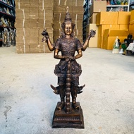 ท้าวเวสสุวรรณโณ หน้าเทพ 4กร สีทูโทนงานทองเหลือง วัดจุฬามณี ผ่านพิธีพุทธาภิเษก ณ วัดจุฬามณี (ของมีจำก