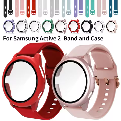 20mm Strap+Case for Samsung Galaxy Watch 4/5/6 40mm 44mm Band For Galaxy Watch Active 2 40mm 44mm Pr