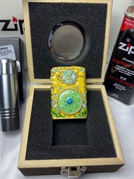 Zippo日進斗金 八方嚟財 火水打火機 金色琺琅彩工藝 精美算盤裝飾 背面帶可旋轉轉盤 Zippo   算盤珠子可滑動 夜光效果