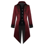 【Ready stockg】2020 Men Vintage Tailcoat Gothic Steampunk Trench Coat Men Retro Frock Outfit Overcoat