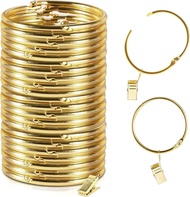 24 Pack 2 Inches Curtain Rings with Clips Openable Drapery Metal ClipShower Curtain Clips with Rings