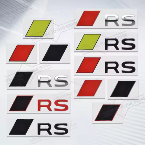 Car Styling For RS4 RS3 RS5 RS6 RS7 RS8 New Letter Emblem Colored Body Trunk 3D Metal Badge Stickers