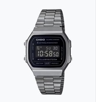 Casio A168WGG-1B 反顯顯示 黑面 灰黑鋼帶