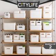 Citylife 2.7L to 20.5L Multi-Purpose Desk Wardrobe Sleek Storage Container with Closure Lid