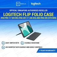 Logitech Flip Folio Keyboard Case ipad Pro 11 inch (M4 M5) 5th 6th Gen ipad Air 11 Inch ( M2 M3 ) iP