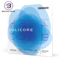 D’Addario H310 1/2M Helicore Violin String Set, 1/2 Scale, Medium Tension