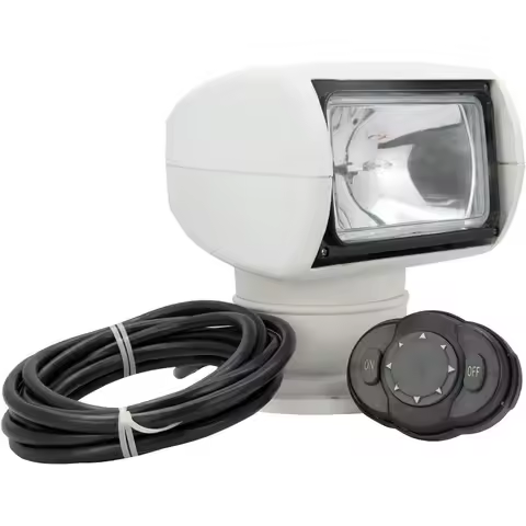 12V 100W 2500LM 360° Rotate Remote Control Marine Portable Halogen Search Light Boat Spotlight IP67