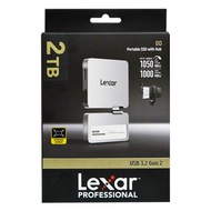 Lexar SL400 Professional Go Portable SSD 2TB with Hub (Silver) LSL400S002T, USB-C 3.2 Gen 2