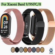 STRAP STAINLESS STEEL MILANESE TALI JAM XIAOMI MI BAND 9 8 METAL MAGNET LOCK MILAN SLIM WRISTBAND JA