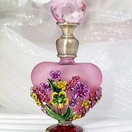 Vintage-Inspired 5ml Heart-Shaped Glass Perfume Bottle - Refillable Essential Oil & Fragrance Holder