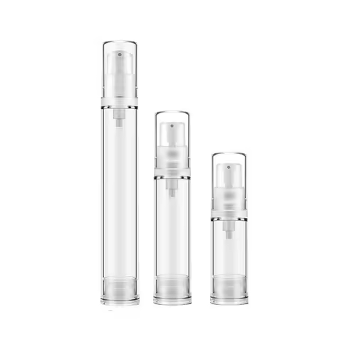5 X 5ML 10ML 15ML Transparent Airless Pump Vacuum Bottle Plastic Travel Bottle 1/3oz 1/2OZ Airless L