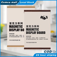 A4 Acrylic Magnetic Photo Frame / Magnetic Wall Display Frame / Wooden Magnetic Display Board / Crea
