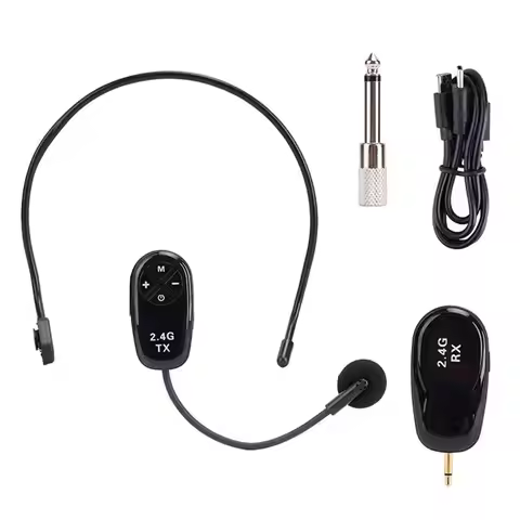 2.4G Wireless Headset Microphone With Ear Hanging Design For Speakers or audio equipment with microp